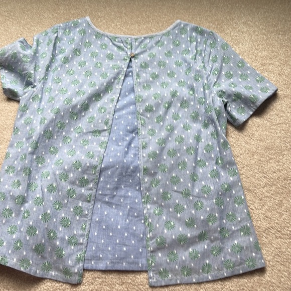 White Stuff blue and white floral polka dot top size US8/UK 12 - Picture 4 of 6